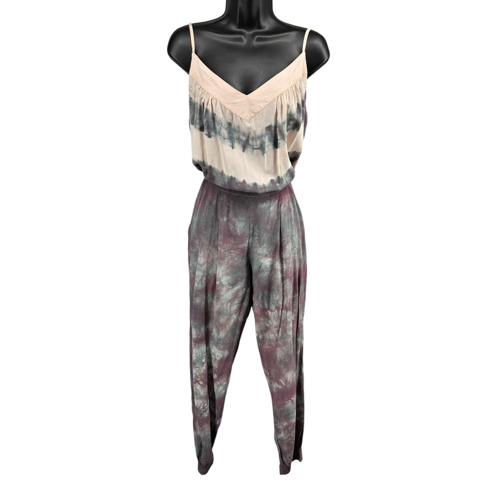 Anthropologie Eva Franco Tie Dye Jumpsuit Jogger Pants Pockets Adjustable‎ S